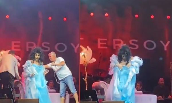 Bülent Ersoy'un elbisesi koptu!